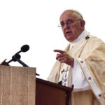 Pope Francis delivers the homily.